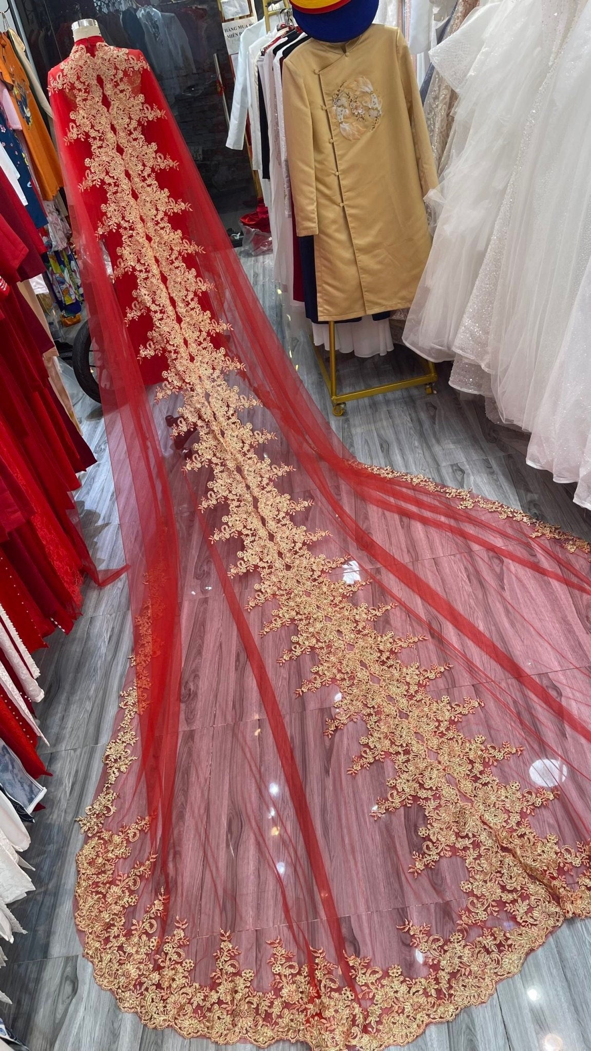 Ao dai bridal cape