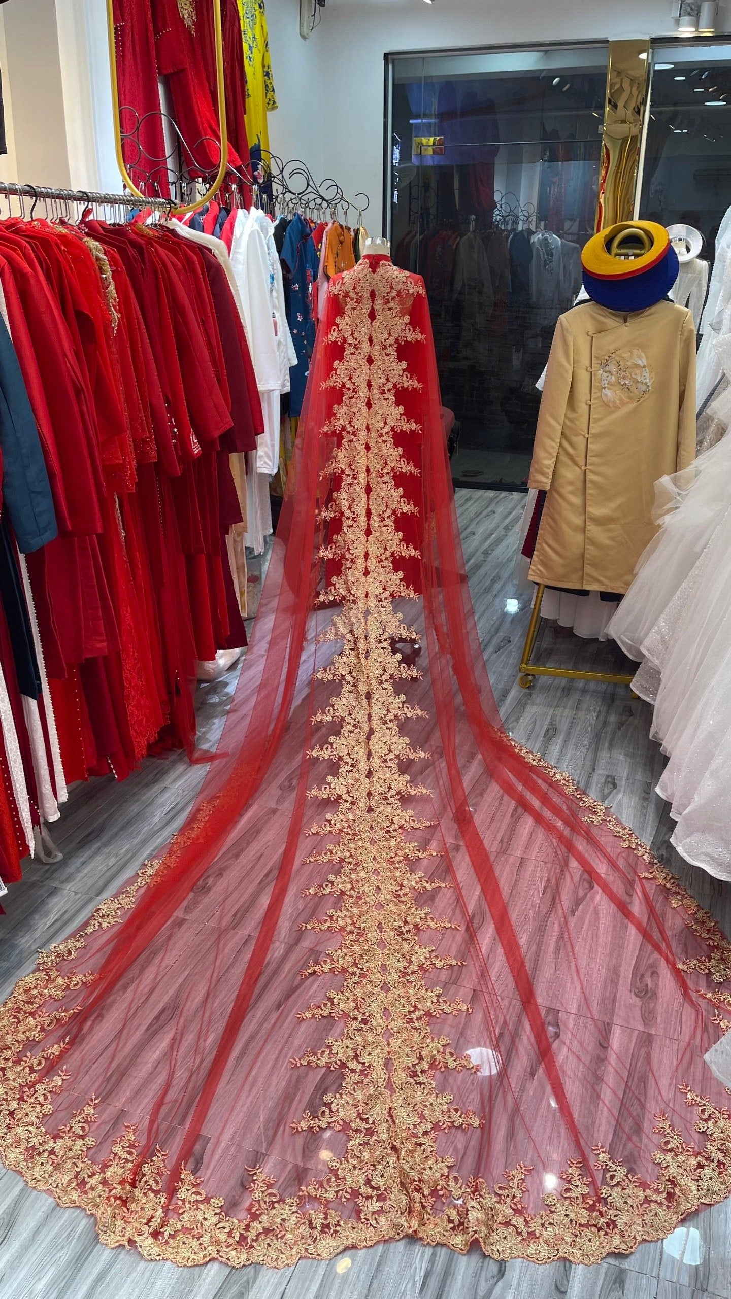 Ao dai bridal cape