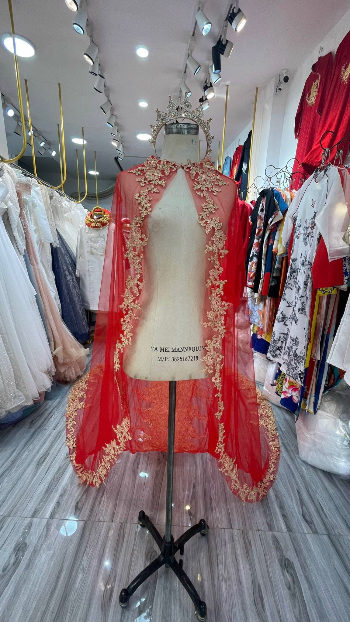 Ao dai bridal cape