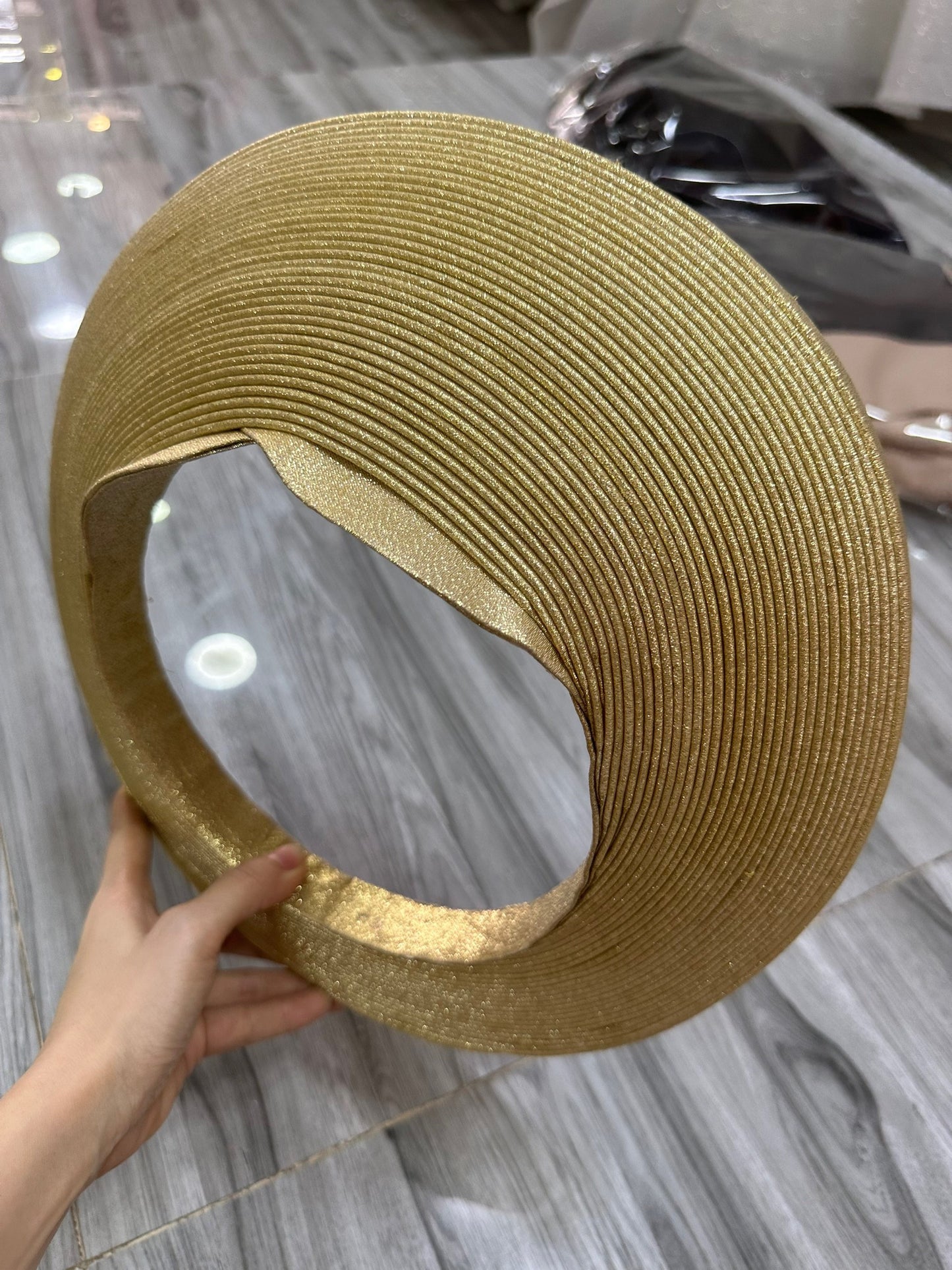 Gold headpiece for Vietnamese ao dai