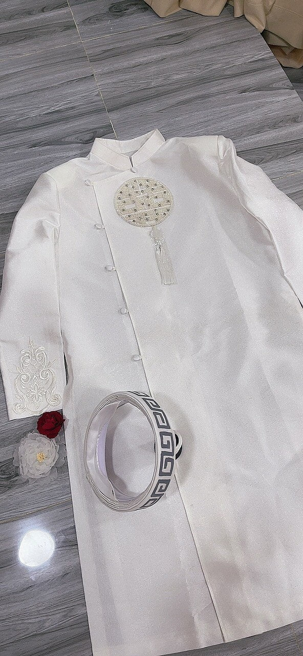Men's ao dai with headpiece