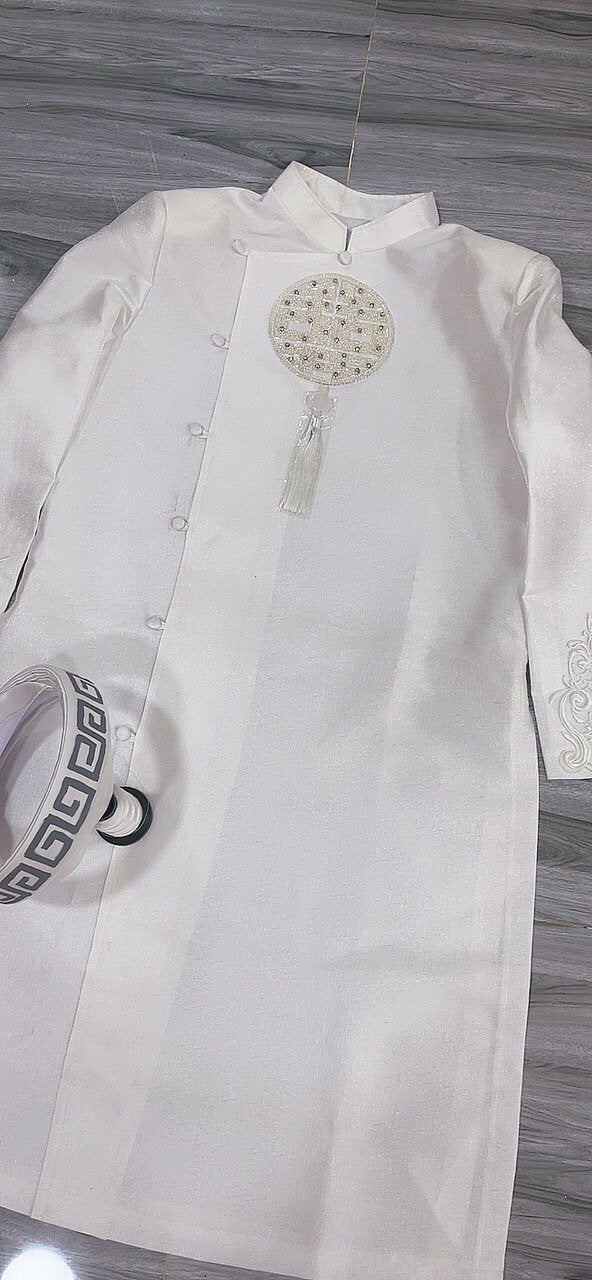 Men's ao dai with headpiece