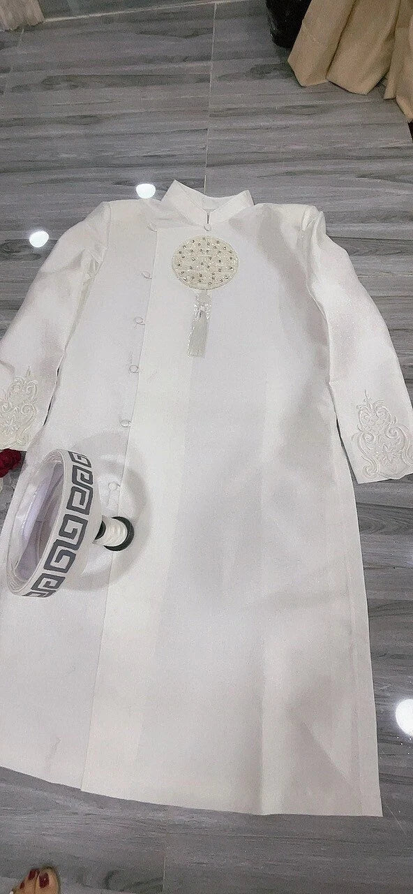 Men's ao dai with headpiece