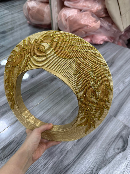 Gold headpiece for Vietnamese ao dai