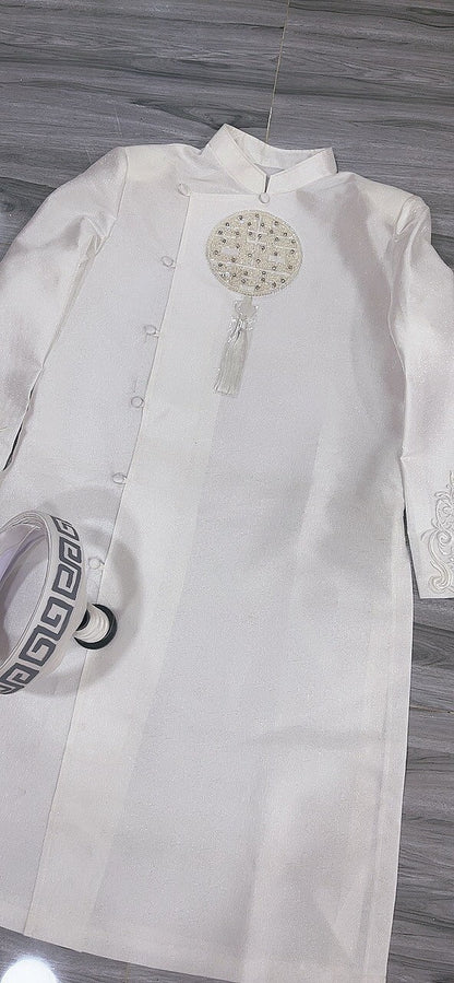 Men's ao dai with headpiece